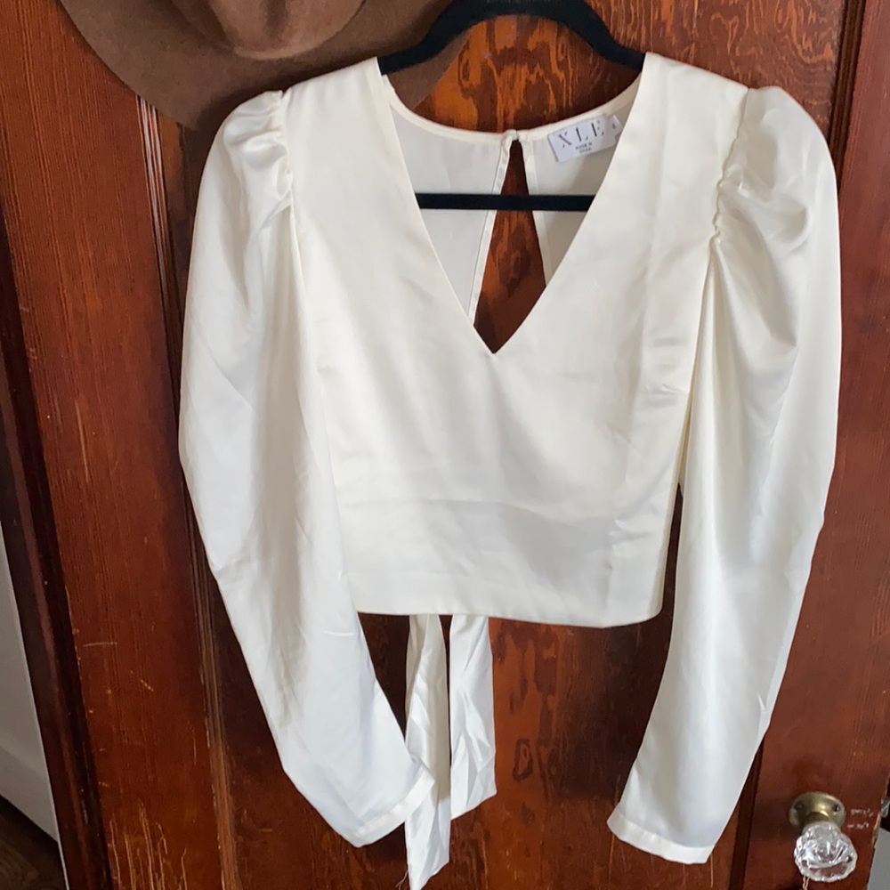 XLE The Label- Sophie Draped Shoulder blouse